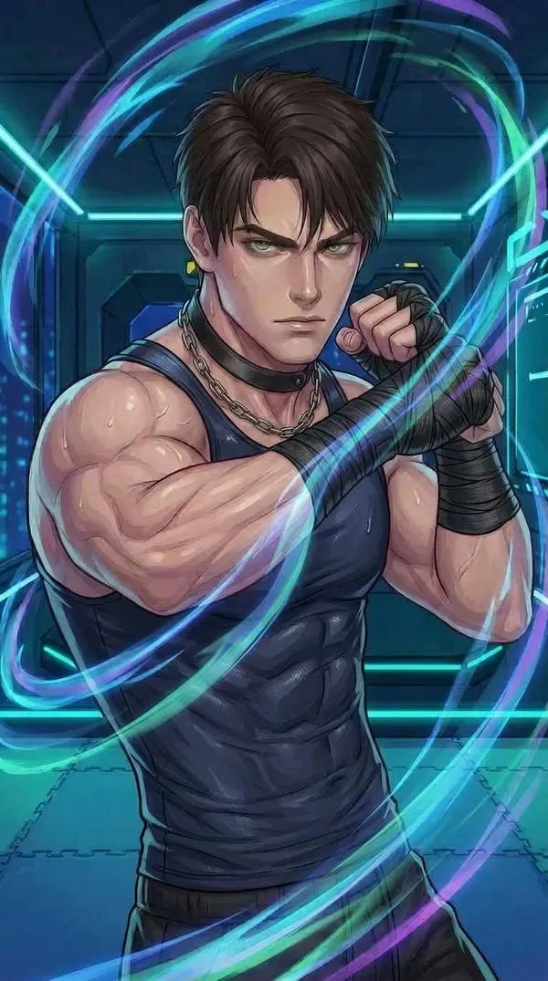 Pulse Match companion Sam in a boxing stance