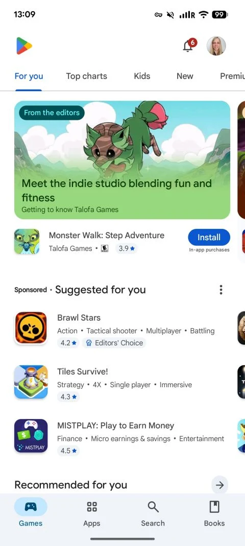 Monster Walk featured on Google Play